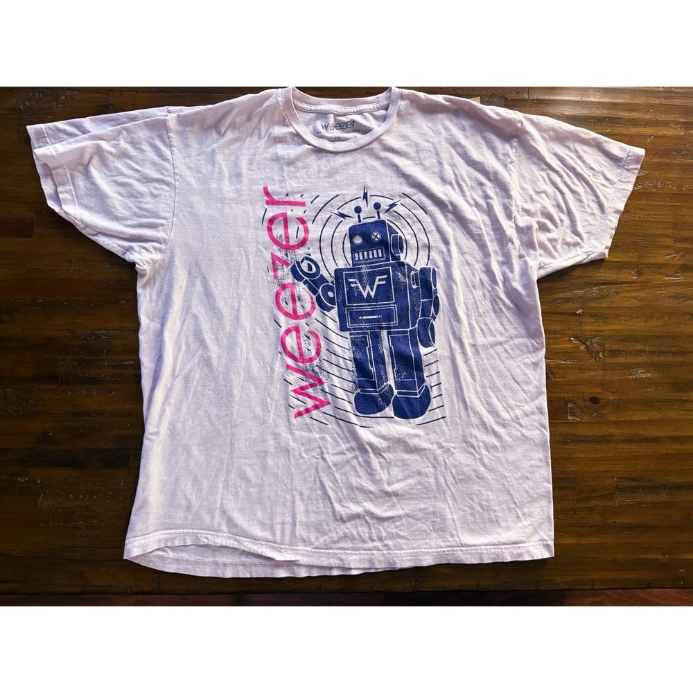Weezer Shirt Mens XXL Pink Robot‎ Graphic Band Tee Rock Music T-Shirt Tee